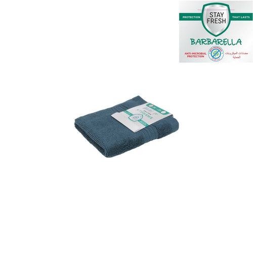 Barbarella Anti-Microbial Face Towel, 33 x 33 cm, Blue