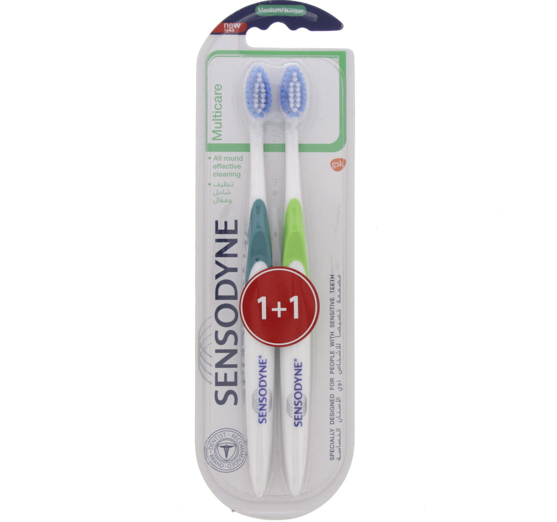 Sensodyne MultiCare Toothbrush Medium 1+1 Assorted Colour