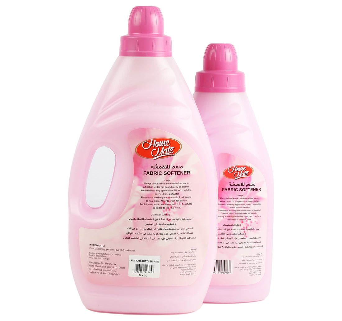 Home Mate Pink Floral Fabric Softener 3 Litres + 2 Litres