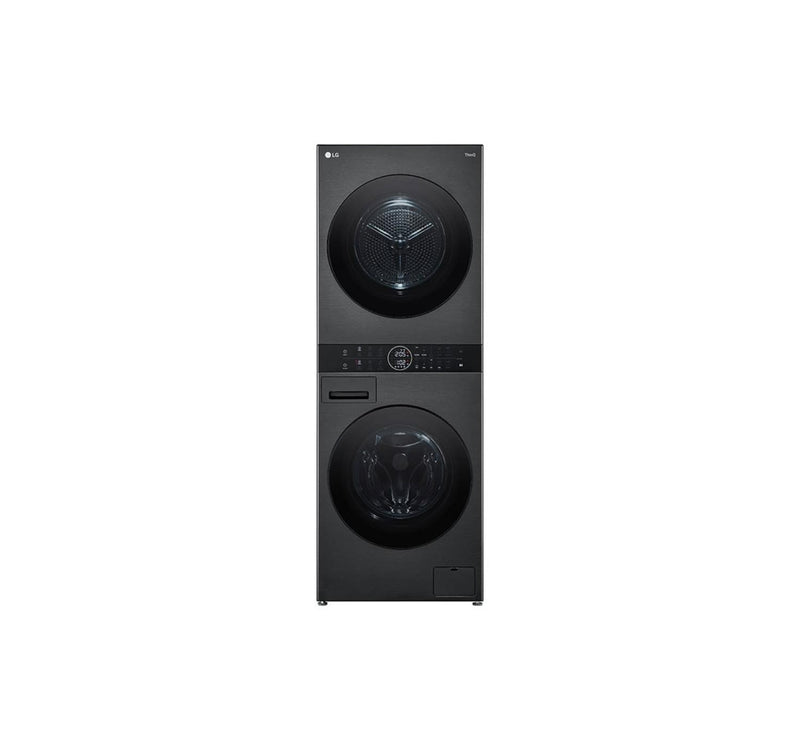 LG washer & dryer Wash Tower, 12/10 kg, 1400 RPM, Black Steel, W4W8BVPKZHM