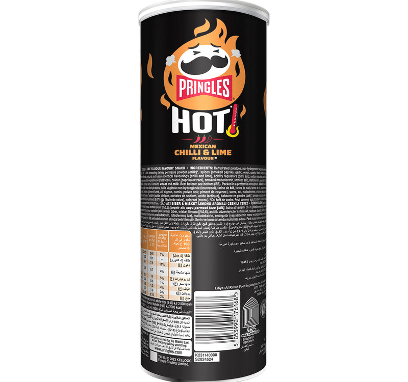 Pringles Hot Mexican Chilli & Lime Flavour Potato Chips 160 g