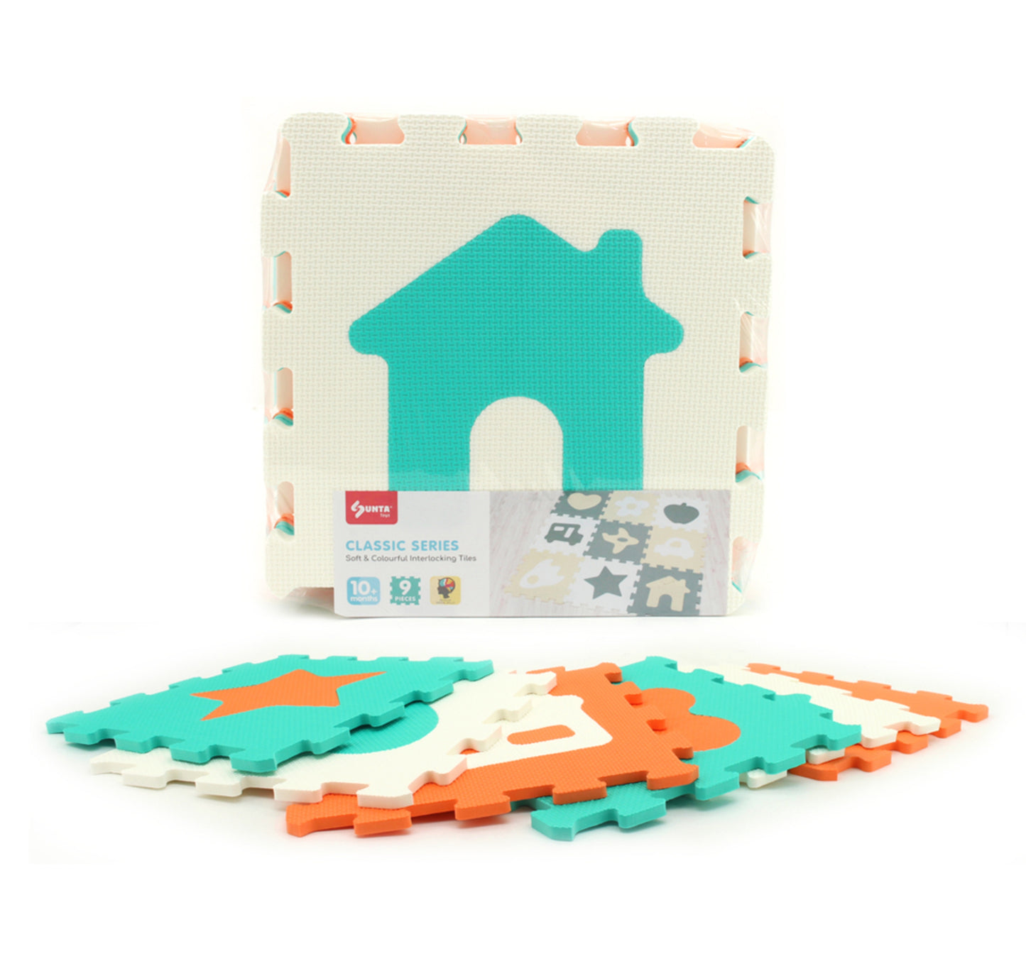 Sunta Puzzle Mat, Pack of 9, Multicolor, 1050-C