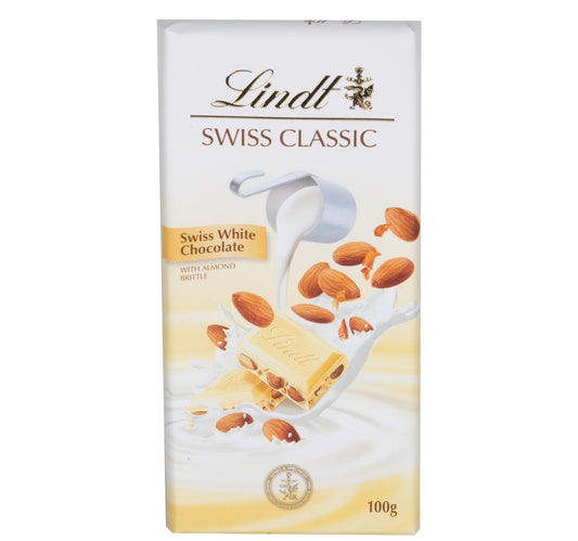 Lindt Swiss Classic White Chocolate With Almond Brittle 100 g