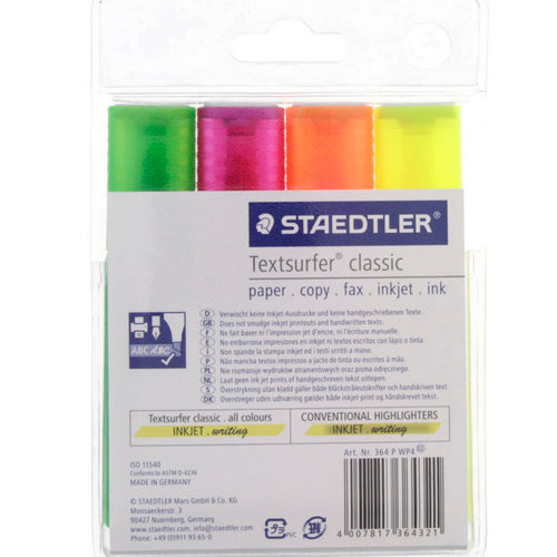 Staedtler Textsurfer Classic Highlighter 364PWP4 4Piece