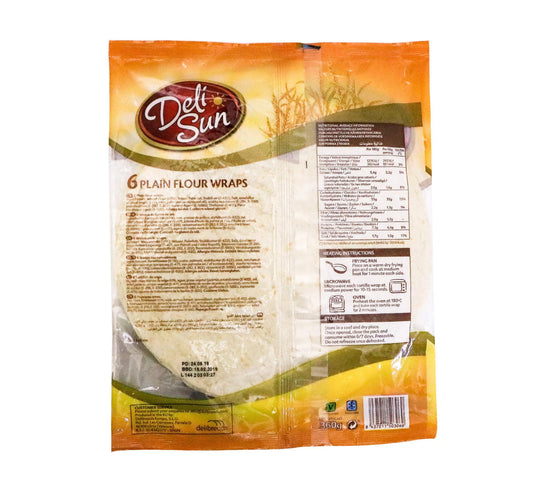 Deli Sun Plain Flour Wraps 6 pcs 360 g