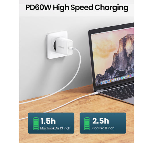 Ugreen USB-C to USB-C Cable, 1 m, White, 60518
