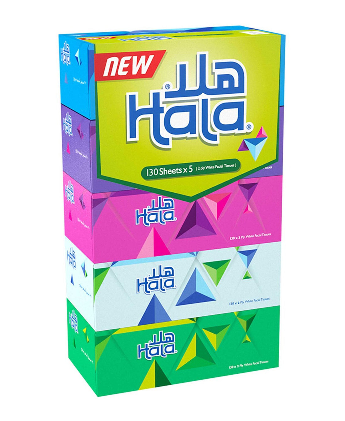 Hala Facial Tissue 2ply 5 x 130 Sheets