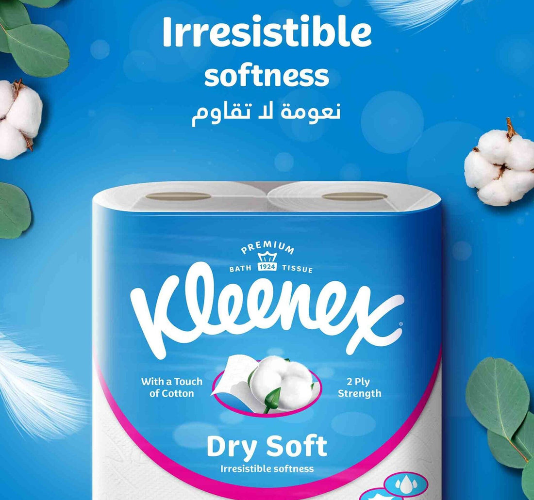 Kleenex Dry Soft Embossed Bathroom Tissue 2ply 4 Rolls