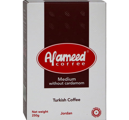 Al Ameed Turkish Coffee Medium Without Cardamom 250 g