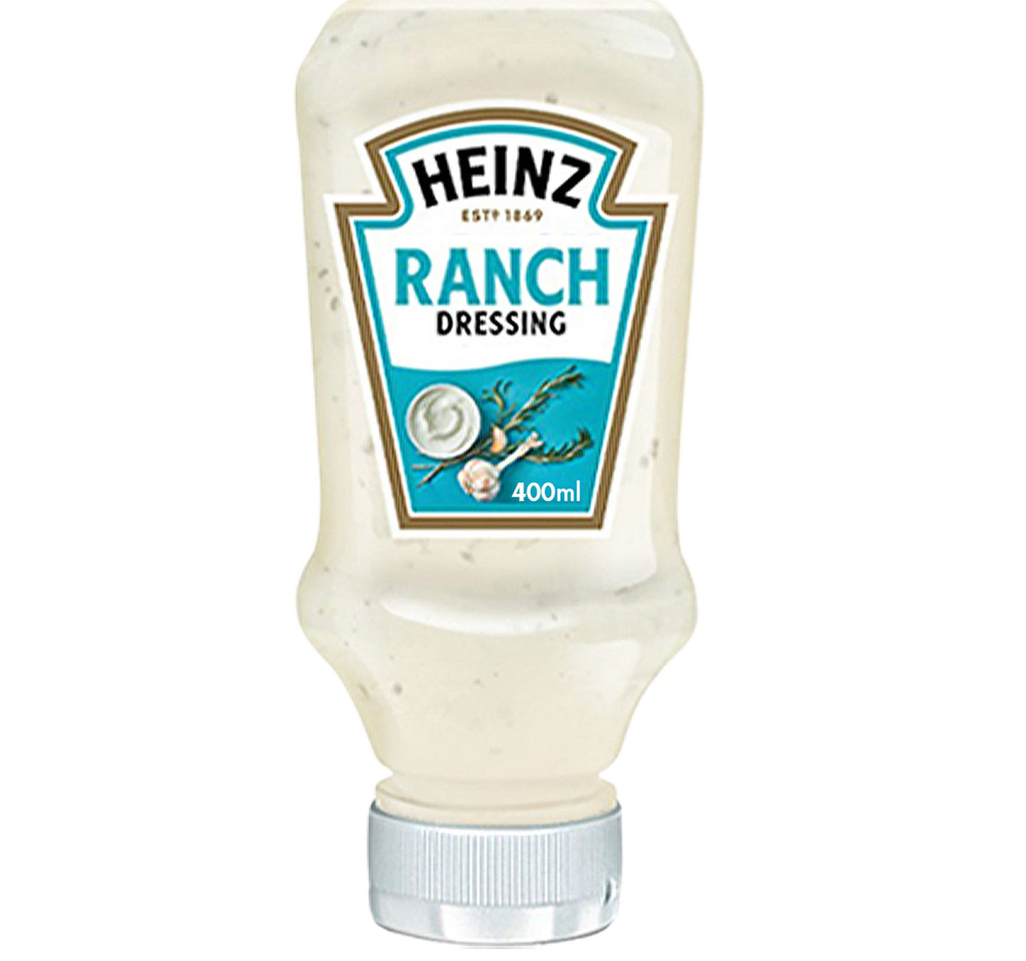 Heinz Original Ranch Salad Dressing Top Down Squeezy Bottle 400 ml