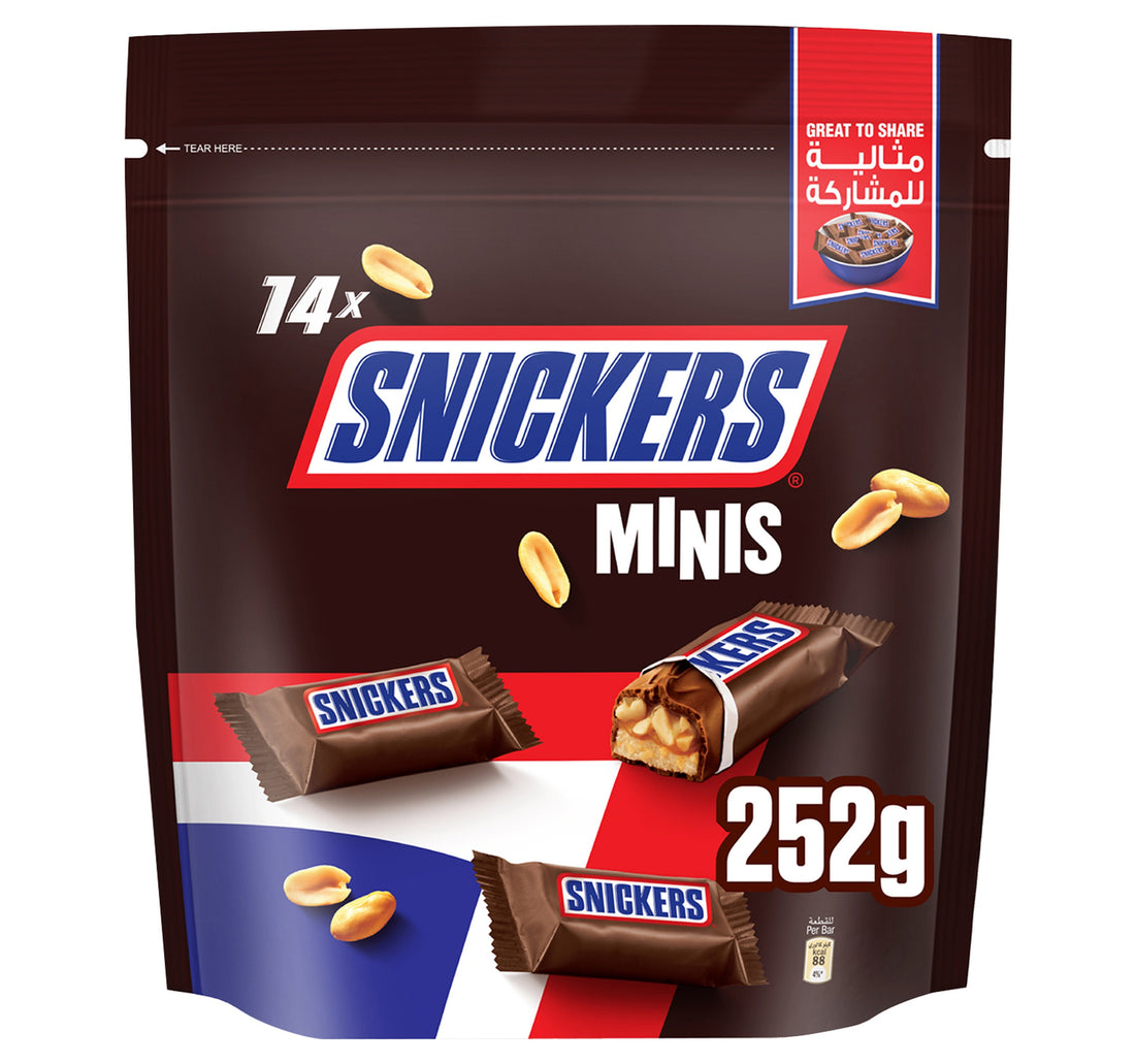 كيس شوكولاتة سنيكرز مينيز 14 قطعة 252 جم