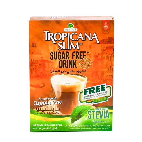 Tropicana Slim Sugar Free French Vanilla Cappuccino With Stevia 8 x 12 g