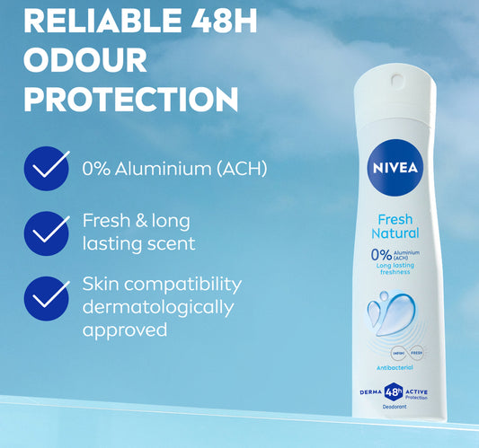 Nivea Fresh Natural Antiperspirant Spray for Women Ocean Extracts 48H Protection 200 ml