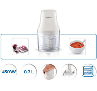 Philips Daily Collection Chopper, 0.7 L, 450 W, White, HR1393/01