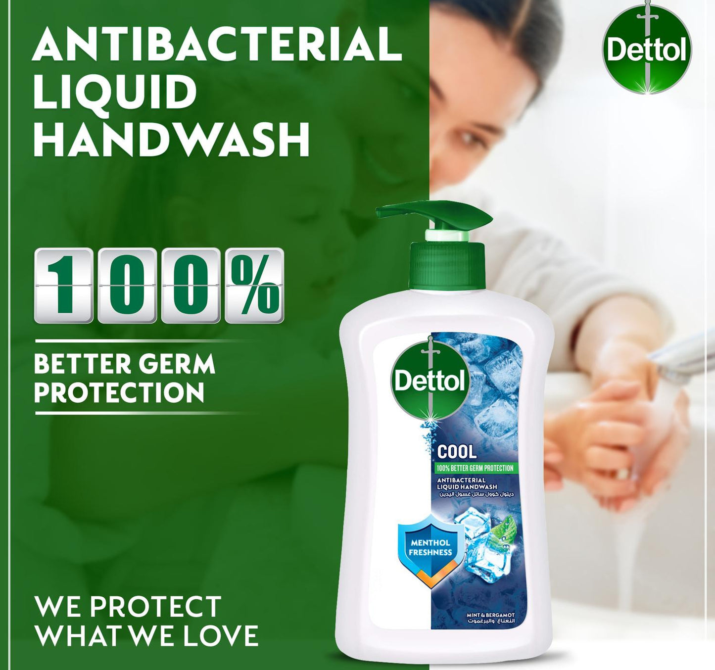 Dettol Cool Liquid Handwash Pump Mint & Bergamot Scent 400 ml