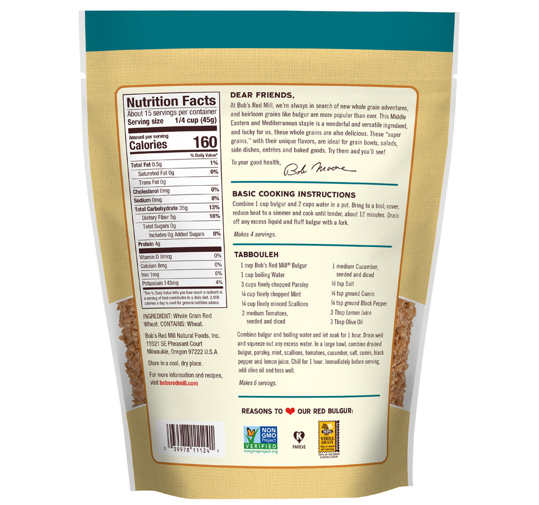 Bob's Red Mill Whole Grain Red Bulgur 680 g