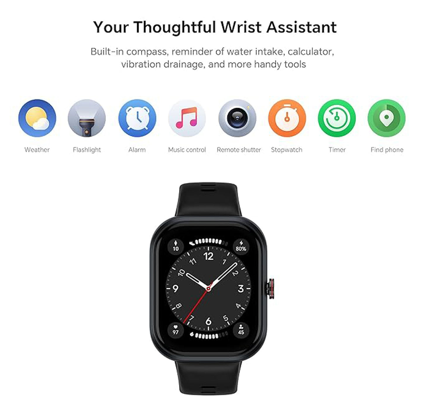 Honor Choice Smart Watch, 1.95 inch, Black, BOT-WB01