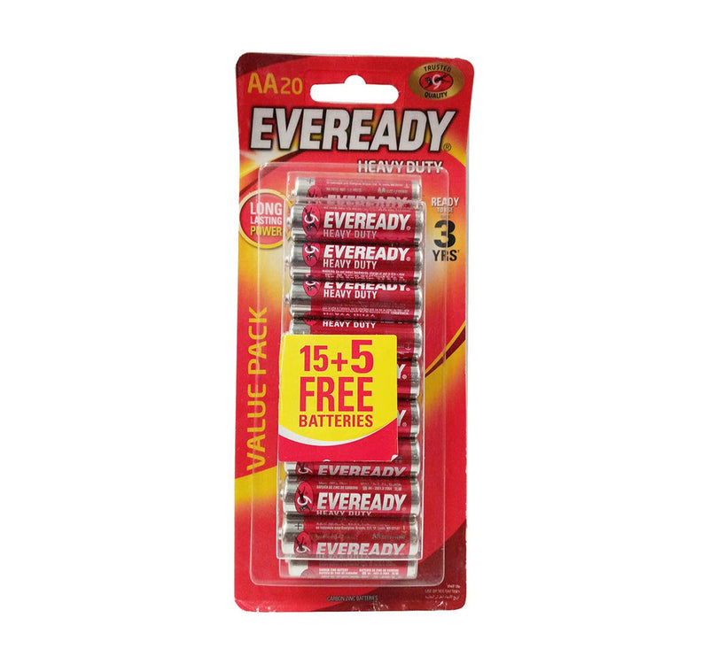Eveready Heavy Duty AAA Batteries Pack 1012HP 15+5pcs