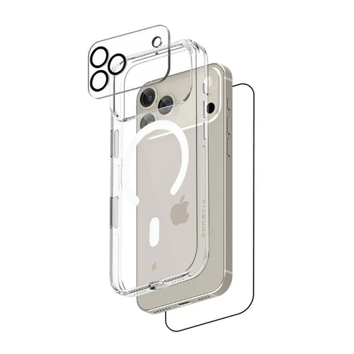 Smartix iPhone 17 Pro Max Magnetic Clear Case + Glass + Clear Camera Glass, SM17PMMB