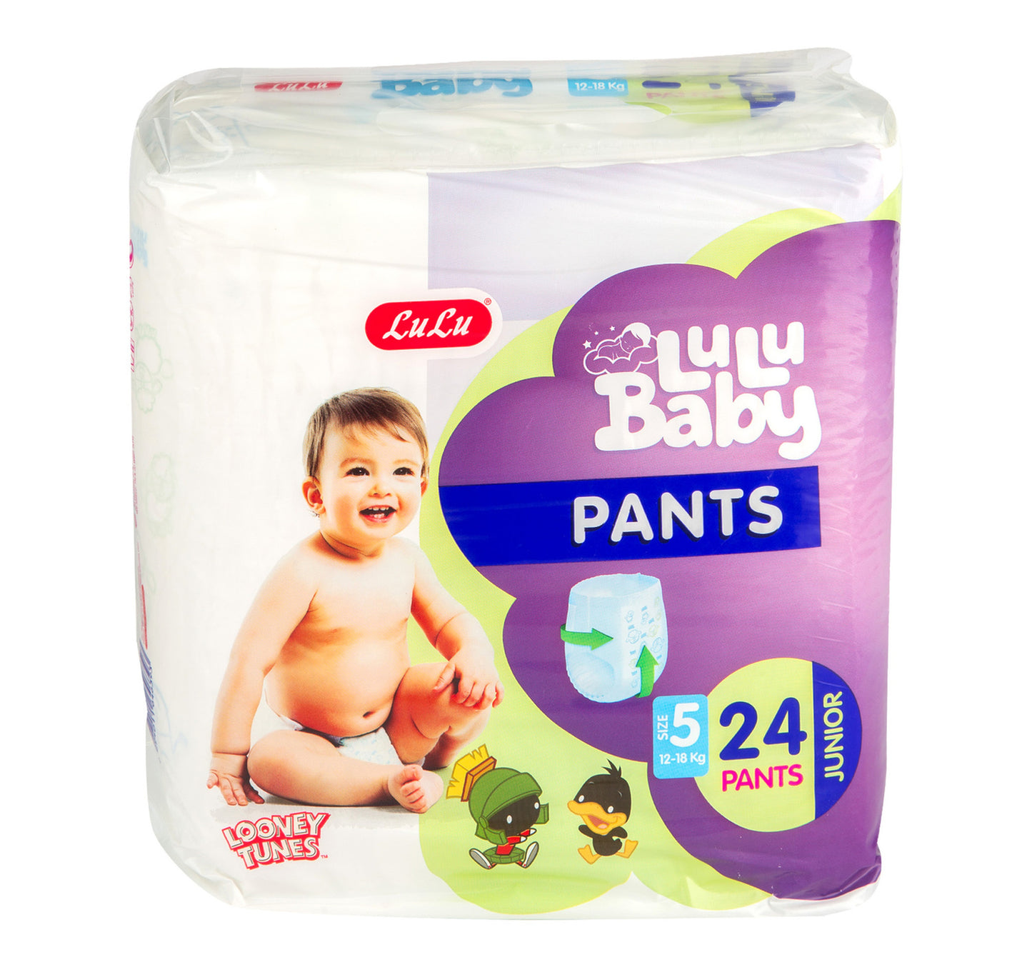 حفاضات لولو بيبي، مقاس 5 جونيور، 12-18 كجم، 24 قطعة