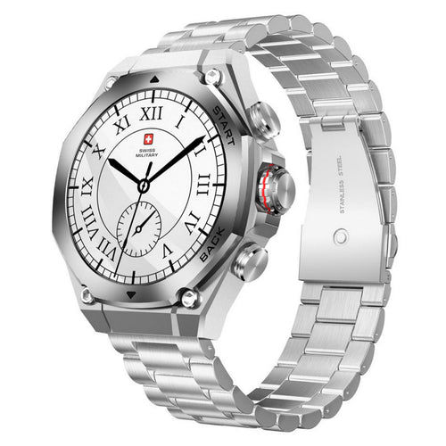 Swiss Military Smart Watch With Metal Strap DOM 6 Silver