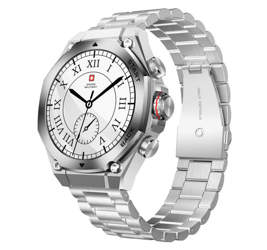 Swiss Military Smart Watch With Metal Strap DOM 6 Silver