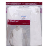 Elite Comfort Cotton Men's Vest, 2XL, 3 pcs, White, ELXVW