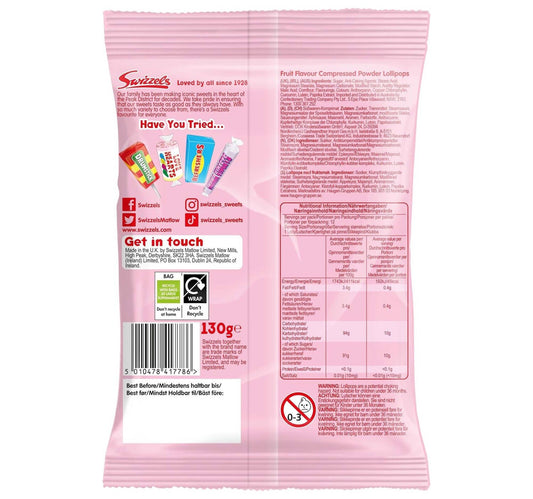 Swizzels Originals Fruit Flavour Compressed Powder Lollipops 130g