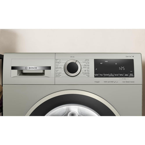 Bosch Series 4 Front Load Washing Machine, 9 kg, 1400 RPM, Silver inox, WGA1440XGC