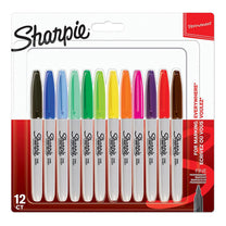 Sharpie Fine Permanent Marker 12 Colour Assorted