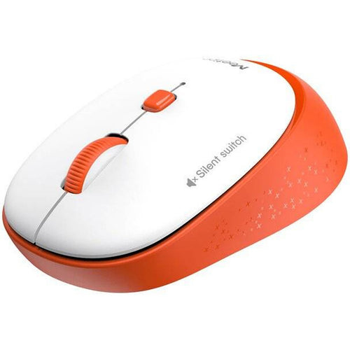 Meetion Wireless Mouse, White & Orange, WhiR-571