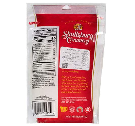 Shullsburg Creamery Shredded Mozzarella Cheese 227 g