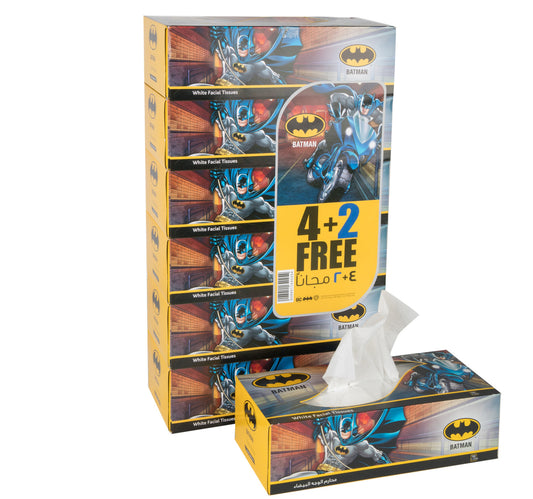 Batman White Facial Tissue Yellow 2ply 150 Sheets 4+2