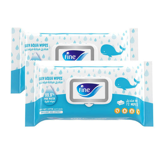 Fine Baby Water Wipes 2 x 72 pcs