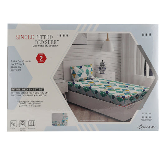 Laura Fitted Sheet 100 x 200cm Assorted Colors