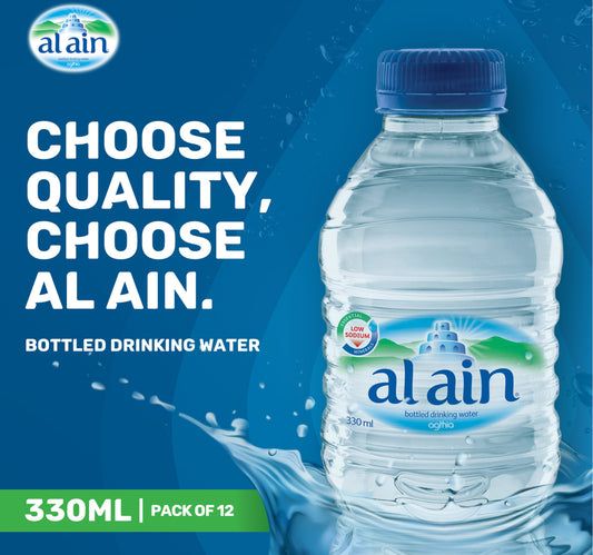 Al Ain Bottled Drinking Water Low Sodium Value Pack 330 ml 10+2