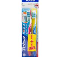 فرشاة أسنان تريزا إكسترا برو كلين ناعمة بألوان متنوعة، قطعتان