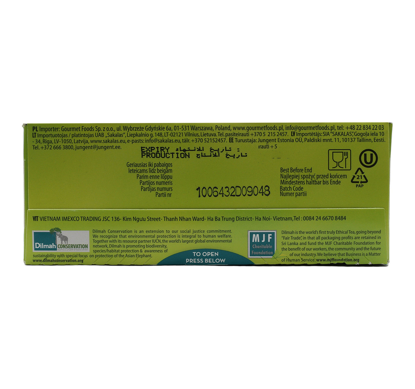 Dilmah Pure Green Tea Value Pack 3 x 20 Teabags