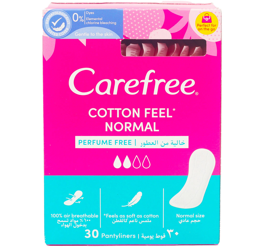Carefree Cotton Feel Perfume Free Breathable Pantyliners 30pcs
