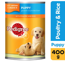 Pedigree Puppy with Poultry and Rice Wet Dog Food Can 400 g