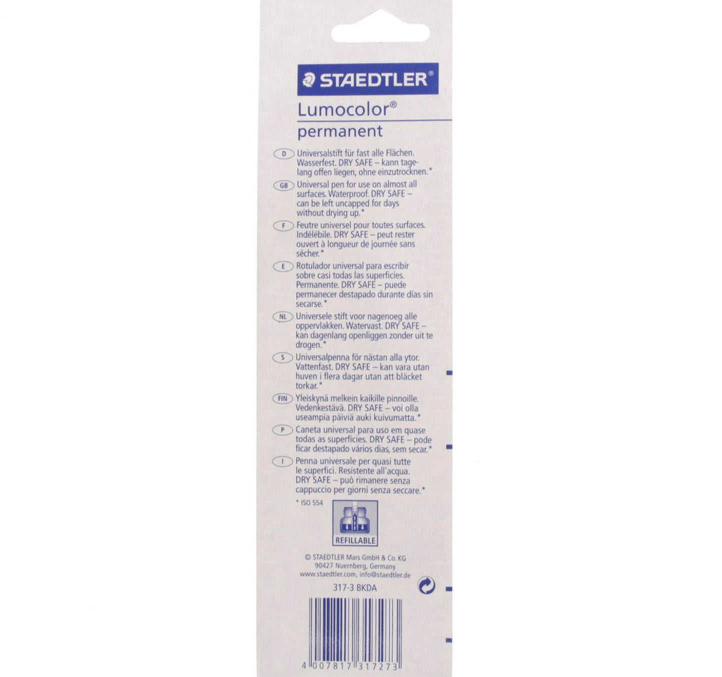 Staedtler Lumocolor Permanent Marker MST317-3BKDA Blue