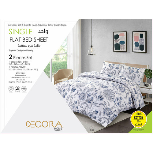 Decora Cotton Bed Sheet 240x260cm Assorted