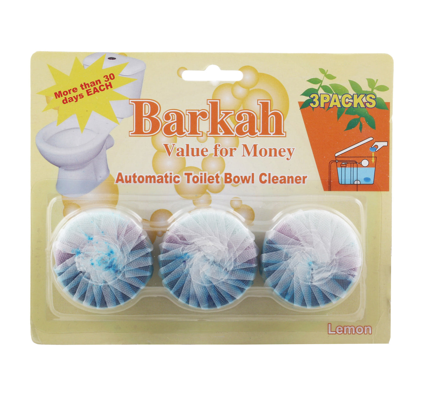 بركه منظف المرحاض الأصلي عبوة قيمة 3 × 50 جم