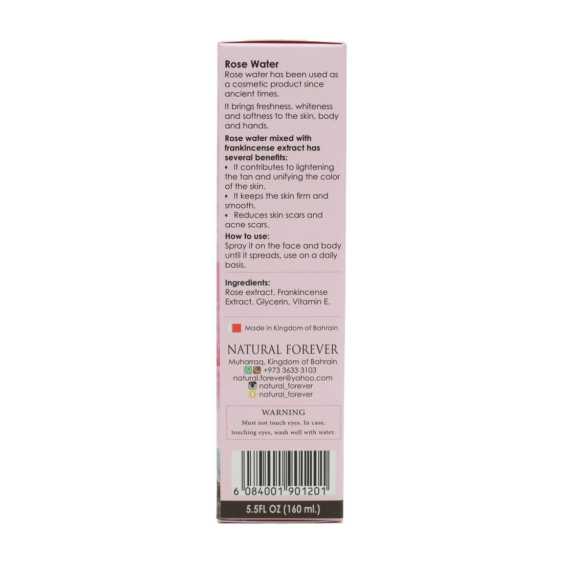 Natural Forever Facial Cleanser Rose Water With Frankincense 160 ml