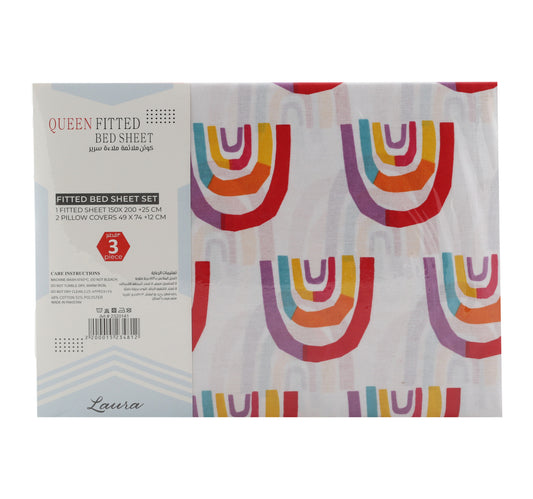 Laura Fitted Sheet 150 x 200cm Assorted Colors
