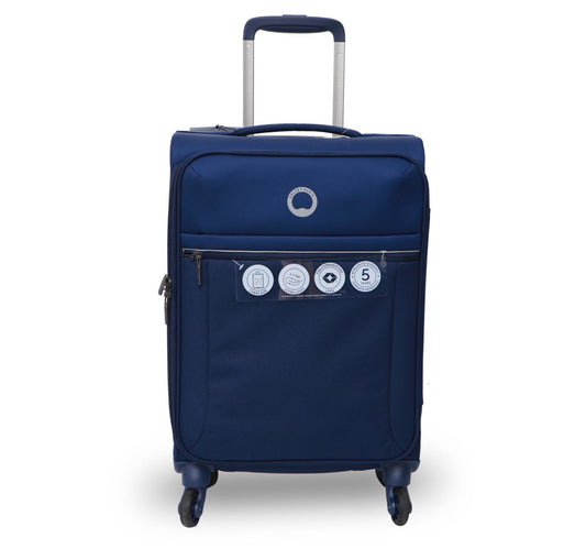 Delsey Brochant 4 Wheel Soft Trolley, 55 cm, Blue
