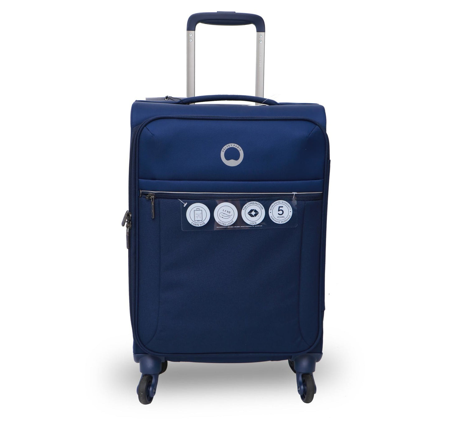 Delsey Brochant 4 Wheel Soft Trolley, 55 cm, Blue