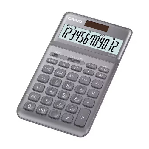 Casio Compact Desk Type 12 Digit Calculator, Grey, JW-200SC-GY