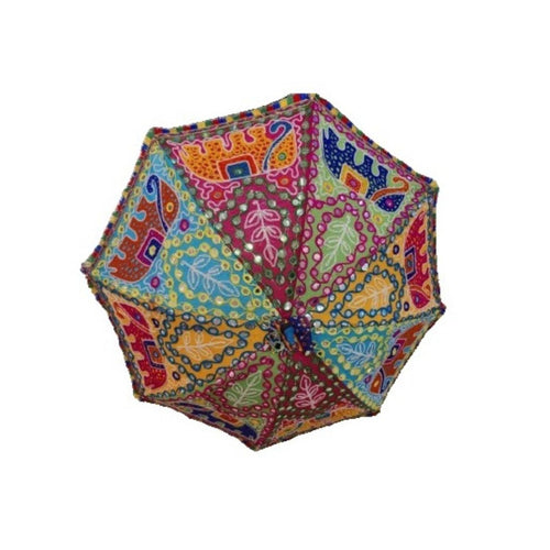 Maple Leaf Home Printed & Embroided Umbrella with Stand