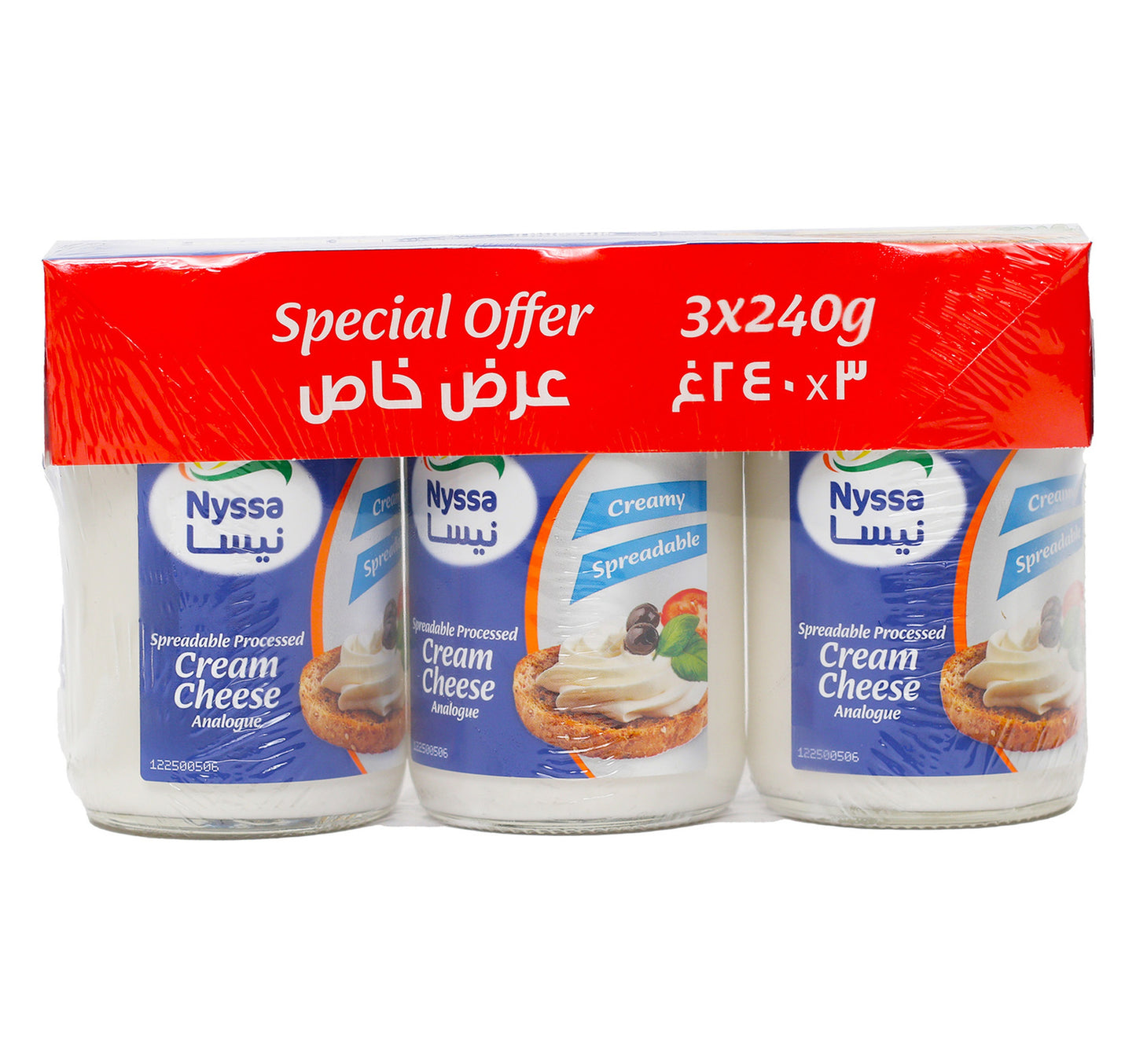 Nyssa Spreadable Processed Cream Cheese 3 x 240 g